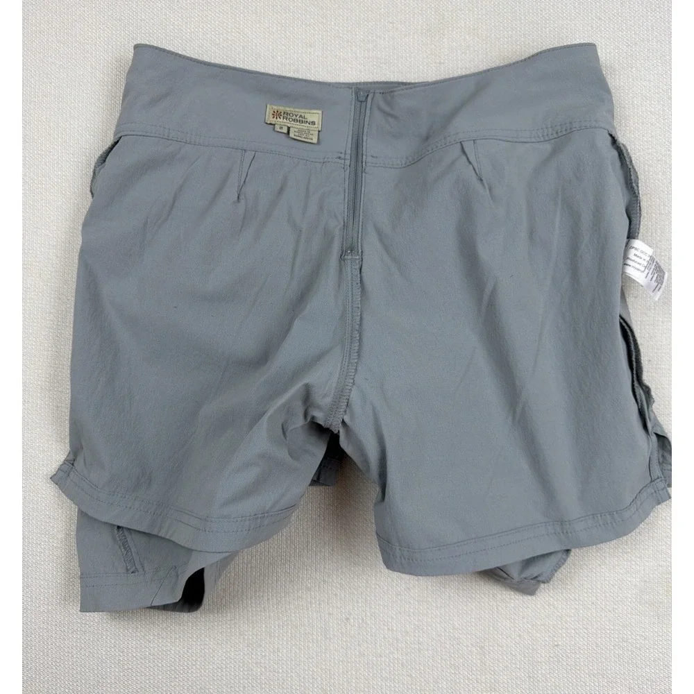 Royal Robbins Skort Size 2 Gray Hiking Outdoor Stretch Zip Pocket Athletic Nylon